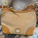 Dooney & Bourke Bags | Dooney & Bourke Yellow Canvas Tan Leather Hobo Shoulder Bag | Color: Tan/Yellow | Size: Appx 13” X 5.5” X 10”