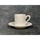 Coalport Countryware Espresso Cup and Saucer, 6.2cm White Cabbage Leaf Cup, White Cabbageware, Bone China - Demitasse Cup