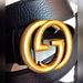 Gucci Accessories | *Authentic* Gucci Black Leather Belt W/ Interlocking Brass G Buckle Sz 40 | Color: Black/Gold | Size: 38us 40/100