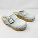 Free People Shoes | Free People Culver City White Leather Clogs Buckle Slip On Size 7.5 | Color: White | Size: 7.5