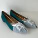 J. Crew Shoes | J Crew Pointy Toe Crystal Buckle Holiday Academic Green Flats Shoe Size 7 1/2 | Color: Green | Size: 7.5