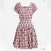 J. Crew Dresses | J Crew Drop-Waist Cotton Poplin Mini Dress In Bouquet Block Print - Size 10 | Color: Red/White | Size: 10