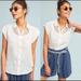 Anthropologie Tops | Anthropologie || Maeve White Linen Camp Top Xs | Color: Cream/White | Size: Xs