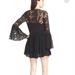 Free People Dresses | Free People Black Lace With Love's Babydoll Sheer Back Mini Dress Size Xsmall | Color: Black | Size: Xs