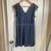 Madewell Dresses | Madewell Lace Overlay V Neck Elastic Waist Slate Blue Dress Size 8 Flawed | Color: Blue | Size: 8