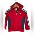 Adidas Jackets & Coats | Adidas - Youth Hooded Jacket. | Color: Gray/Red | Size: 7b