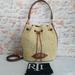 Ralph Lauren Bags | New Ralph Lauren Raffia Andie Drawstring Bag | Color: Cream/Tan | Size: 14.5" W X 11.75" H X 5.75" D