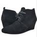 Nine West Shoes | Ninewest Illusion Black Leather Wedge Ankle Bootie Size 9 | Color: Black | Size: 9