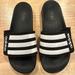 Adidas Shoes | Adilette Comfort Adjustable Slides Boys Size Us Size 6 Good Used Condition | Color: Black/White | Size: 6bb