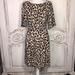 Kate Spade Dresses | Kate Spade Double Knit Waisted Mid Sleeve Pleated Front Leopard Print Dress S/6 | Color: Black/Tan | Size: 6