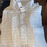 J. Crew Shirts | J Crew Tall Baird Mcnutt Irish Linen Shirt Be560 | Color: Tan/White | Size: M-T