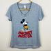 Disney Tops | Disney | Mickey Mouse V-Neck T-Shirt; Size L | Color: Gray/Red | Size: L