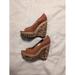 Nine West Shoes | Nine West Matchup Women’s Size 7 Leather & Cork Wedge Heel Sandals | Color: Brown | Size: 7