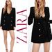 Zara Jackets & Coats | Nwot Zara Black Tailored Double Breasted Blazer Jacket, Size Medium | Color: Black/Gold | Size: M