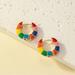 Anthropologie Jewelry | Enamel & Gold Plated Small Rainbow Hoops | Color: Gold | Size: Os