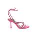 Aqua Heels: Pink Print Shoes - Women's Size 7 - Open Toe