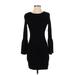 Club Monaco Casual Dress - Mini Crew Neck Long sleeves: Black Print Dresses - New - Women's Size X-Small