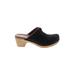 Dansko Mule/Clog: Slip On Chunky Heel Boho Chic Black Print Shoes - Women's Size 40 - Round Toe