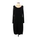 Eileen Fisher Casual Dress - Sweater Dress: Black Solid Dresses - Women's Size Large