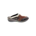 White Mountain Mule/Clog: Slip-on Wedge Casual Brown Shoes - Women's Size 8 1/2 - Round Toe