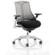 Dynamic OP000060 Flex Task Frame Fabric Operator Chair with Arms - White/Black/Grey