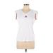 Adidas Active T-Shirt: White Solid Activewear - Women's Size Large