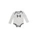 Under Armour Long Sleeve Onesie: Gray Color Block Bottoms - Size 9-12 Month