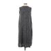 Zara Casual Dress - Midi High Neck Sleeveless: Gray Dresses - Women's Size Medium