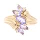 Jollys Jewellers Women's 9Carat Yellow Gold Tanzanite & Diamond Cluster Ring (Size O 1/2) 18mm Widest | Luxury Ladies Ring