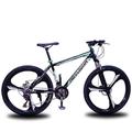 TiLLOw Man AND Woman Adult Bike 700C Wheels Mountain Bike 21 Speed 26-inch Wheels Hard Tail Mountain Bike Aluminum Wheel Leisure Bicycle (Color : Black green, Size : 26-IN_THREE-BLADE)