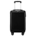 DNZOGW Travel Suitcase Fashionable Front-Opening Trolley Suitcase, Side-Opening Suitcase, Women's Spinner Accommodation Suitcase Trolley Case (Color : Black, Size : A)