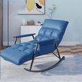 SHAIRMB Lounge Chair, Recliner Chair, Comfortable Accent Chair, Side Chairs, Modern Rocking Chair with Side Pockets for Adults, for Living Room Bedroom,Blue