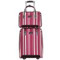 PIPONS Carry On Luggage Oxford Cloth Luggage Wear Resistant Code Lock Luggage Suitcase Stripe 2-Piece Trolley Case Business Suitcase (Color : A, Size : 2 Piece)