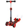 3 Wheel Toddler Scooter for Kids Ages 3-12 Years Old Boy Girl Light Up Tri-Scooter for Toddlers Extra-Wide Childrens Foldable Kick Push Bubble Scooter (Red)