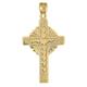 Jewels Obsession 18K Yellow Gold Hearts & Glory Cross Pendant, Made in USA