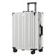 Suitcase Suitcase Aluminum Alloy Seatable Suitcase Suitcase Men and Women Lock Trolley Case Fashionable Boarding Case Suitcases (Color : White, Size : A)