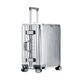 DNZOGW Travel Suitcase Suitcase Password Trolley Suitcase Boarding Suitcase Metal Hard Business Suitcase Men's and Women's Suitcase Trolley Case (Color : Silver, Size : A)
