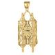 Jewels Obsession 18K Yellow Gold Jewish Torah Scroll with Star Pendant, Made in USA
