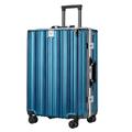 DNZOGW Travel Suitcase Suitcase Aluminum Alloy Seatable Suitcase Suitcase Men and Women Lock Trolley Case Fashionable Boarding Case Trolley Case (Color : Blue, Size : A)