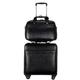 PIPONS Carry On Luggage 2-Piece Suitcase Set, Silent Universal Wheel PU Leather Trolley Case, Boarding Case Business Suitcase (Color : Black, Size : 2piece)