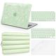 B BELK Compatible with MacBook Air 13 inch Case MacBook Air M1 Case 2021 2020 2019 2018 (A2337 M1 A2179 A1932) + Puffy Laptop Sleeve Bag + 2 Keyboard Covers + Screen Protector, Glitter Pearly Green