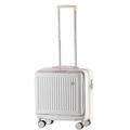 PIPONS Carry On Luggage Small Carry On Luggage Front Cover Full Open Suitcase Luggage Suitcase Checked Luggage Business Suitcase (Color : White, Size : 18inch)