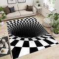 DUCAPE Illusion Rug,Vortex Rug,Black And White Rug,Illusion Pattern Rug,Living Room Rug,Bedroom Rug,Saloon Rug,Custom Rug,Area Rug,Personalized Rug 180 X 280Cm