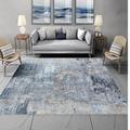 KTYUTJDH Area Rugs Living Room, Modern Abstract Design Grey-blue, Dark Blue, Grey-white, Blue-brown Pattern Carpet,Greyish Blue,Rectangular 120 x 150 cm,Washable Rug