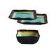 3 PCS Dinner Set Service for 1 People, Simple Ceramic Tableware Set Creative Green Square Home Dining Plate