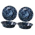 Garneck 4 Pcs Bakeware Roasting Pan Baking Pans Pasties Round Baking Dish Microwave Grill Pan Ceramic Pie Dish Pie Pan Ceramic Quiche Baking Dish Round Baking Pan for Dinner Ceramics