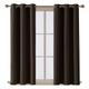 APEX FURNISHINGS Dim Out Eyelet Curtain 2 panel 66x90 Inches Brown – Soft Thermal Blackout Curtains for Bedroom Living Room with Tie Backs