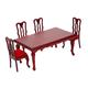 BESTonZON 2 Sets Simulation Table and Chair Mini Dollhouse Diy Dollhouse Dinning Room Pocket Table Chair Model Vintage Accessories Mini Accessories Toys Red Food Play Toy Chair Child Wooden