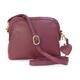 Gigi - Women's Small Leather Cross Body Bag - Shoulder Bag With Long Adjustable Strap - With Heart Keyring Charm - OTHELLO 10190 - Burgundy