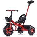 Kids trikes with parent push rod,2-5 years old boys girls push stroller 3 wheel tricycle,adjustable seat with seat belt,ride on balance bikes with foldable footrest,titanium wheel